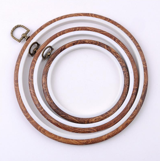 Plastic Faux Wood Grain Hoop 6.8"